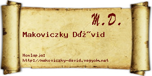 Makoviczky Dávid névjegykártya